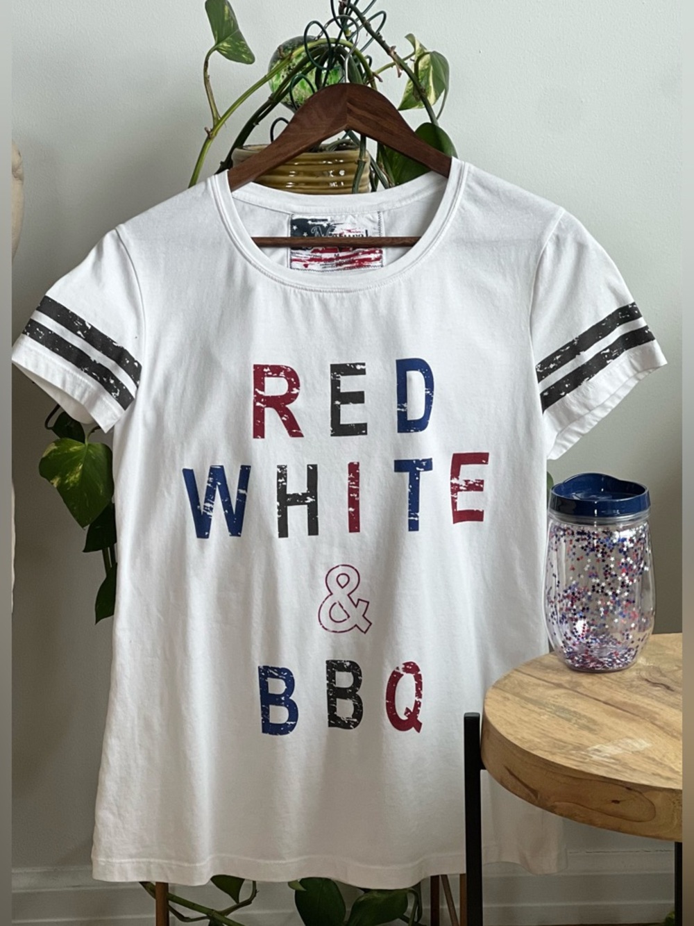Red, White and BBQ Tee and Star Tumbler  Set